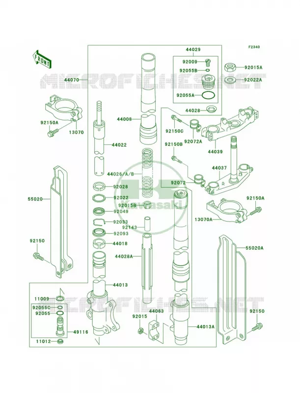 Front Fork Kawasaki MOTOS 300 2000 KLX300R  KLX300-A5