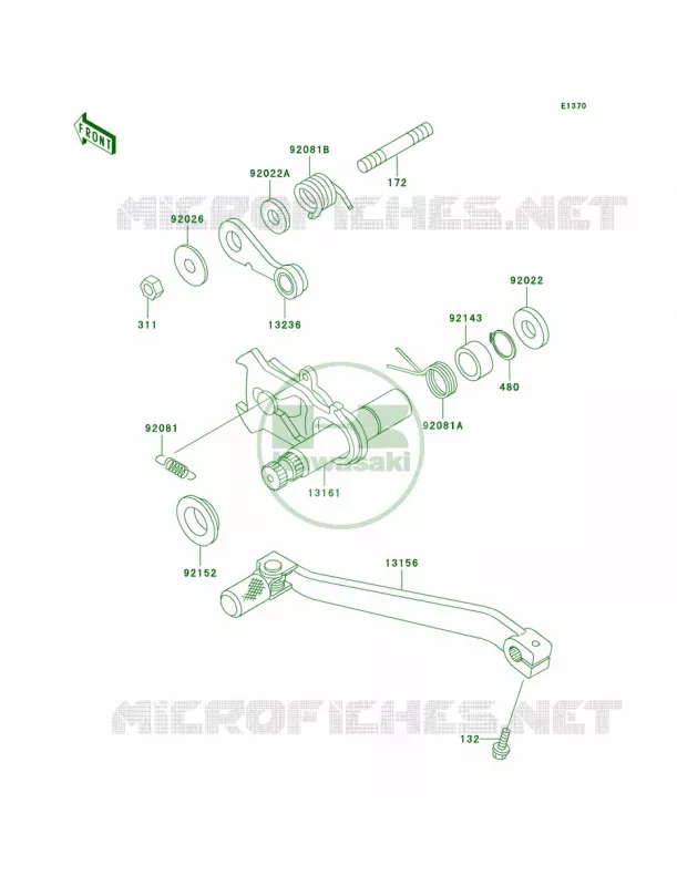 Gear Change Mechanism Kawasaki MOTOS 300 2000 KLX300R  KLX300-A5