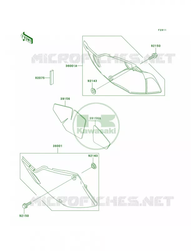 Side Covers Kawasaki MOTOS 300 2000 KLX300R  KLX300-A5