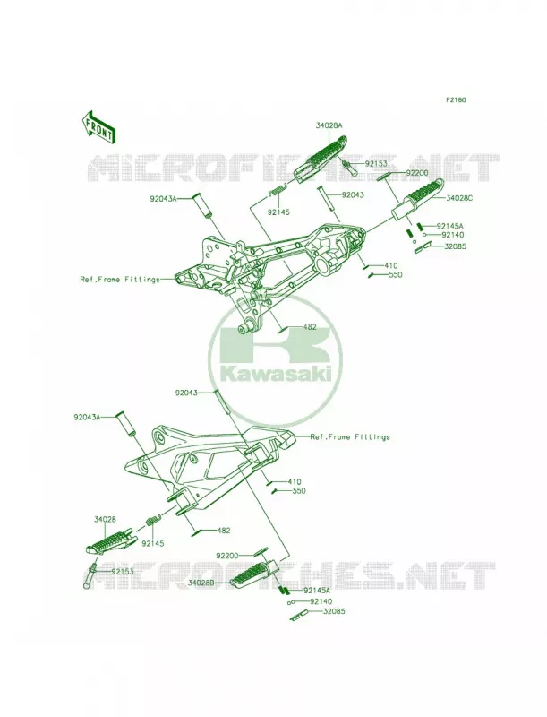 Footrests Kawasaki MOTOS 800 2014 ZR800  ZR800AEF