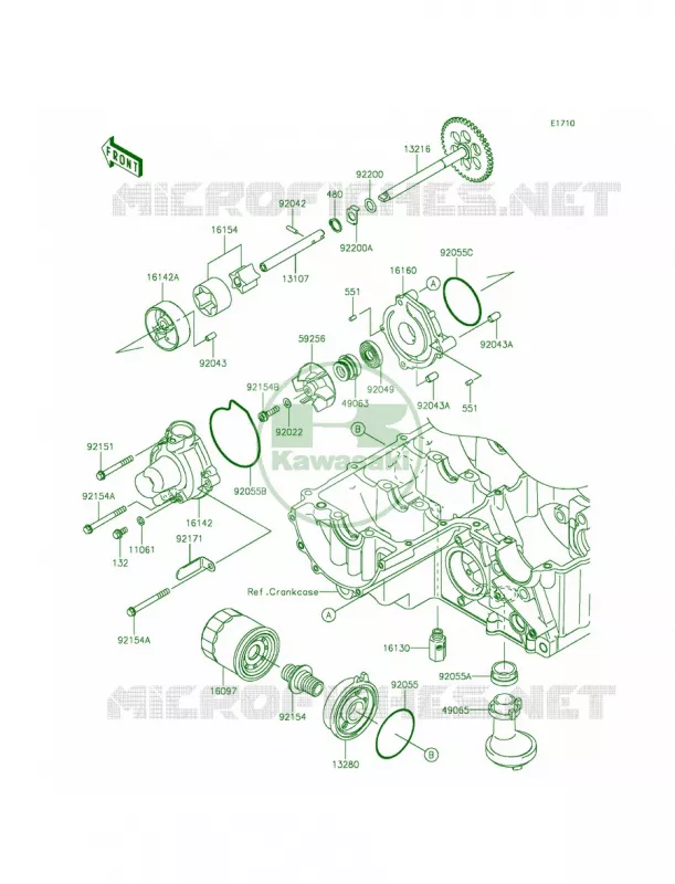 Oil Pump Kawasaki MOTOS 800 2014 ZR800  ZR800AEF