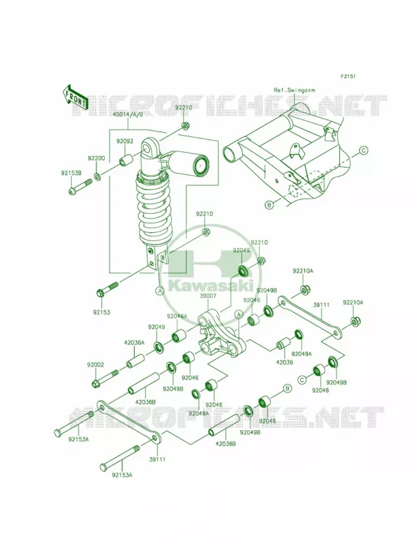 SuspensionShock Absorber Kawasaki MOTOS 800 2014 ZR800  ZR800AEF