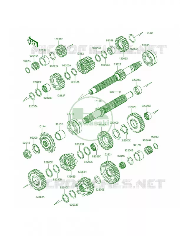 Transmission Kawasaki MOTOS 800 2014 ZR800  ZR800AEF