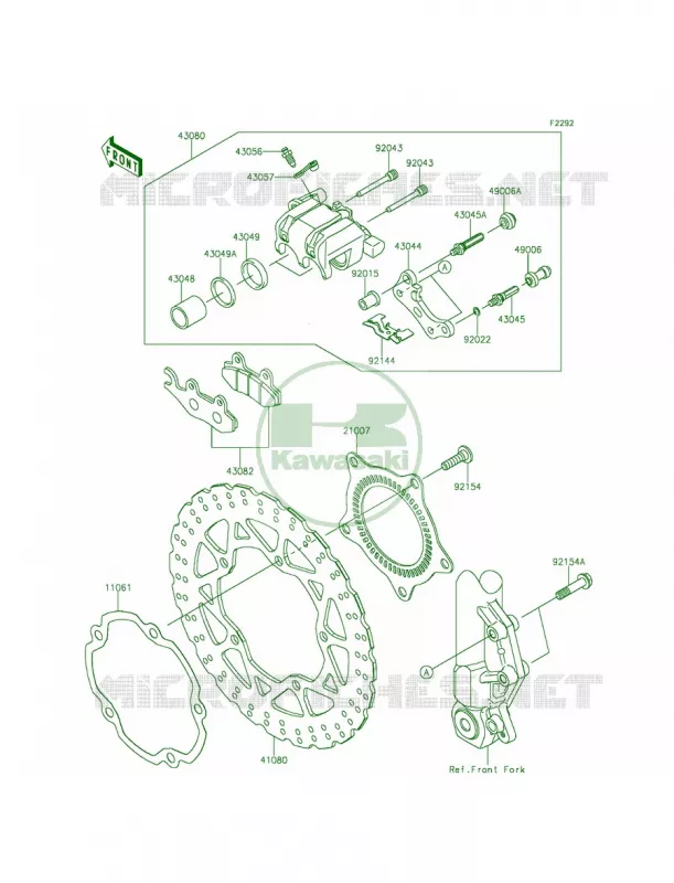 Front Brake Kawasaki MOTOS 250 2014 Z250SL  BR250FEF