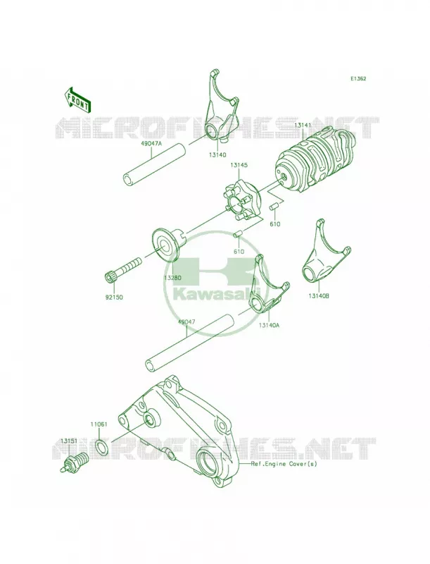 Gear Change DrumShift Forks Kawasaki MOTOS 250 2014 Z250SL  BR250FEF