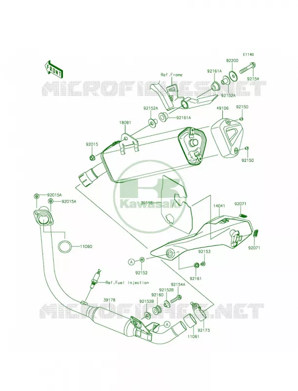 Mufflers Kawasaki MOTOS 250 2014 Z250SL  BR250FEF