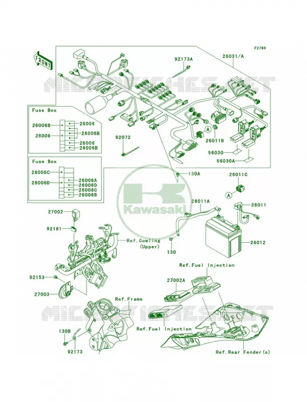 Chassis Electrical Equipment Kawasaki MOTOS 1000 2013 Ninja 1000 ABS  ZX1000HDF