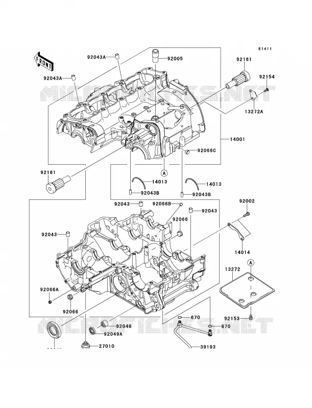 Crankcase Kawasaki MOTOS 1000 2013 Ninja 1000 ABS  ZX1000HDF