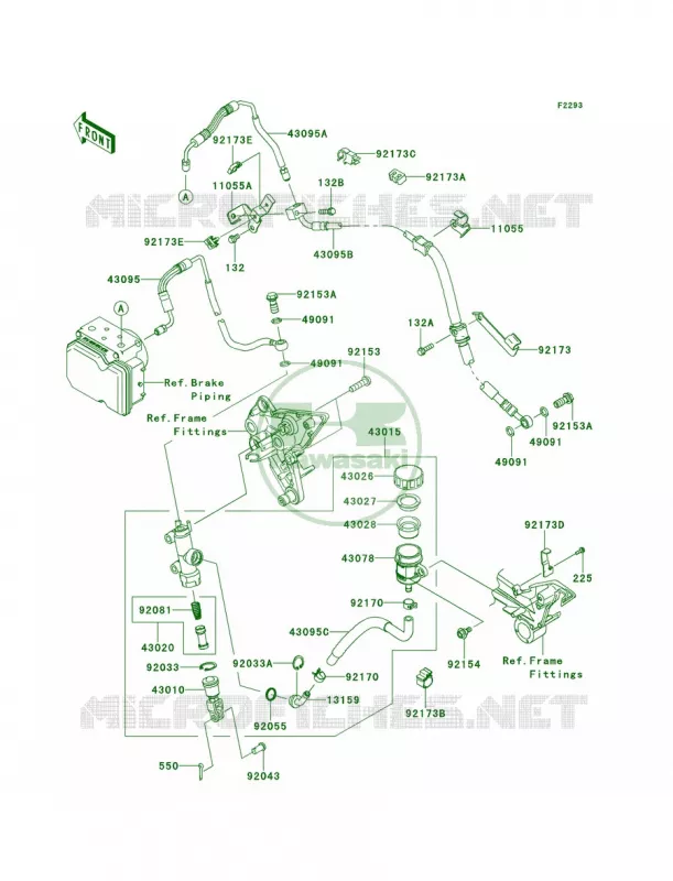 Rear Master Cylinder Kawasaki MOTOS 1000 2013 Ninja 1000 ABS  ZX1000HDF