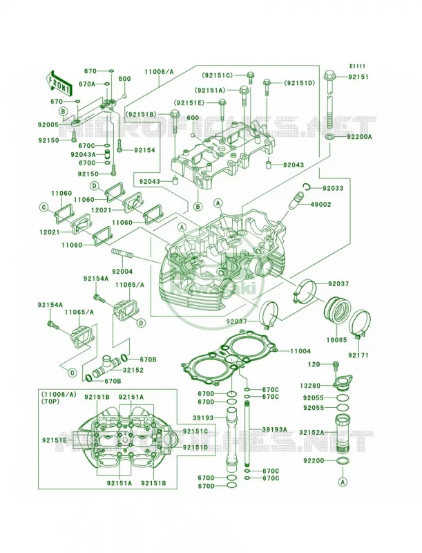 Cylinder Head Kawasaki MOTOS 800 2013 W800   EJ800ADF