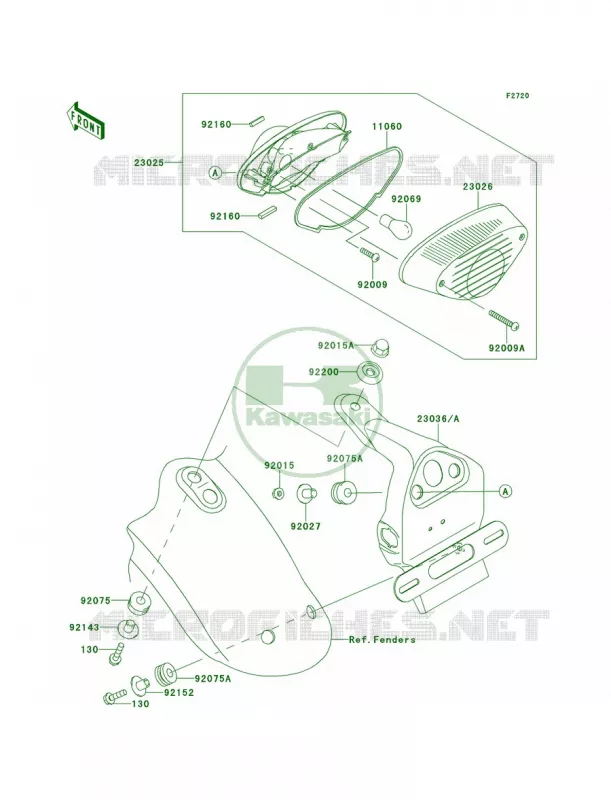 Taillights Kawasaki MOTOS 800 2013 W800   EJ800ADF