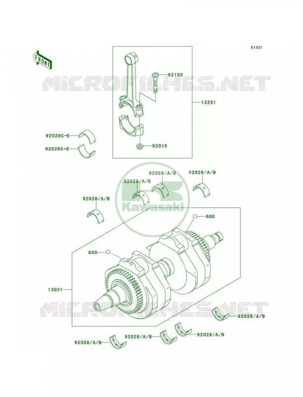 Crankshaft Kawasaki MOTOS 800 2013 W800   EJ800ADFA
