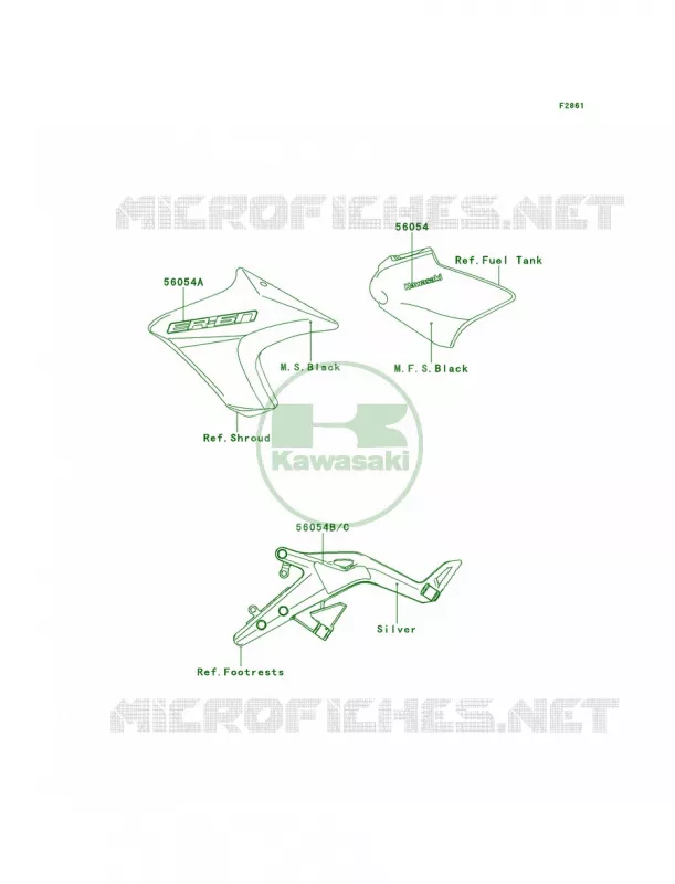 DecalsM.S.BlackECF Kawasaki MOTOS 650 2013 ER-6n  ER650EDS