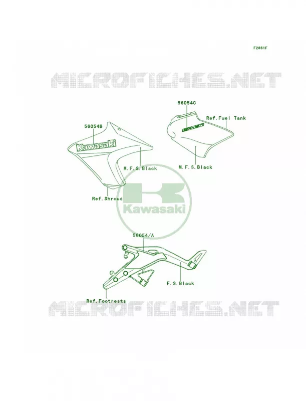 DecalsM.S.BlackEEF Kawasaki MOTOS 650 2013 ER-6n  ER650EDS