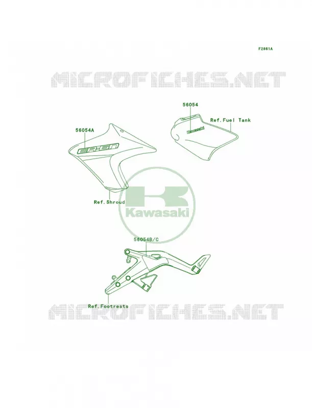 DecalsYellowP.S.WhiteECF Kawasaki MOTOS 650 2013 ER-6n  ER650EDS