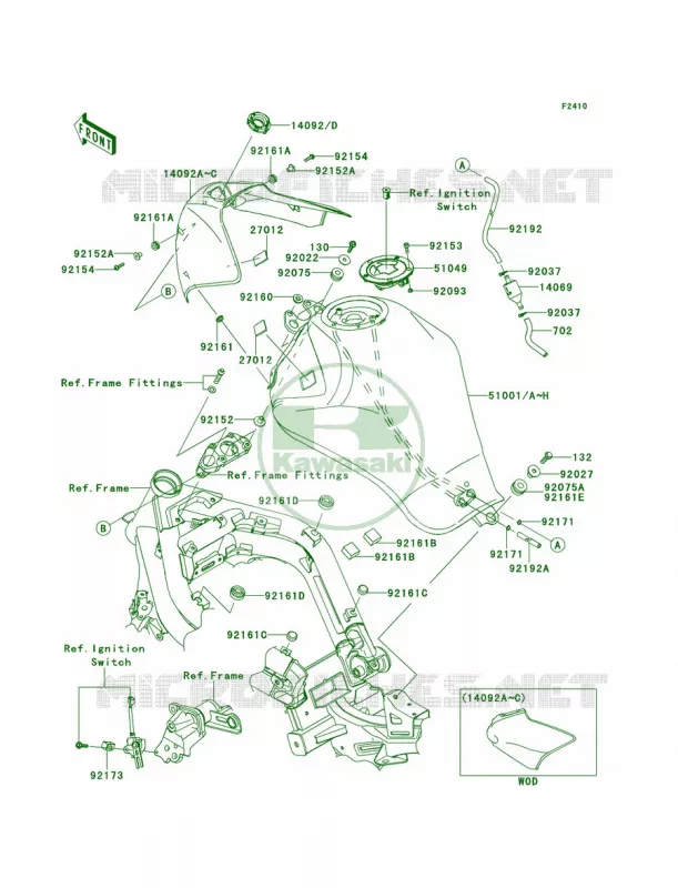 Fuel Tank Kawasaki MOTOS 650 2013 ER-6n  ER650EDS