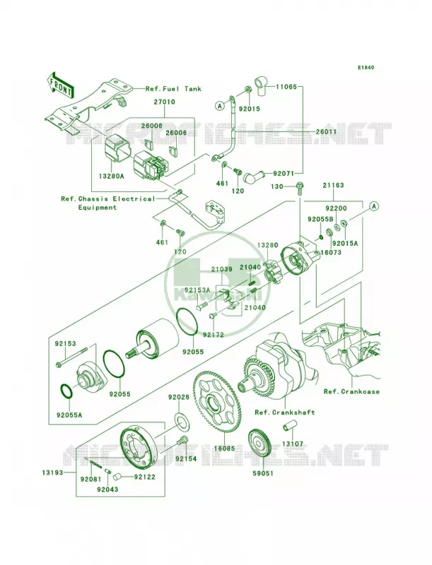 Starter Motor Kawasaki MOTOS 300 2013 Ninja 300   EX300BDF