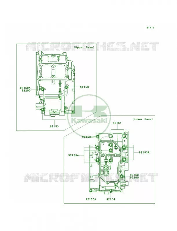 Crankcase Bolt Pattern Kawasaki MOTOS 300 2013 Ninja 300   EX300BDFA