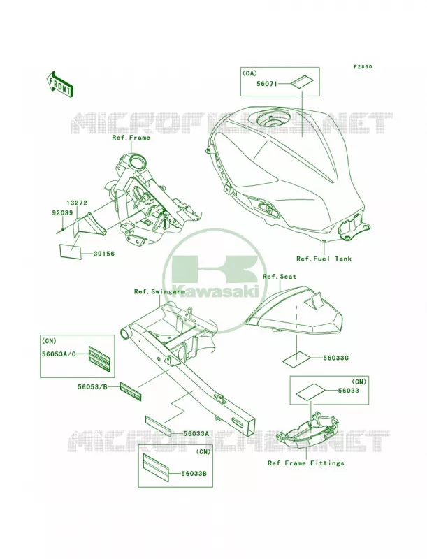 Labels Kawasaki MOTOS 300 2013 Ninja 300   EX300BDFA