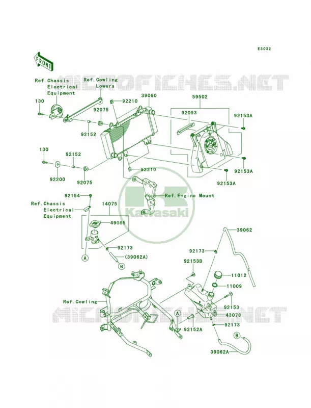 Radiator Kawasaki MOTOS 300 2013 Ninja 300   EX300BDFA