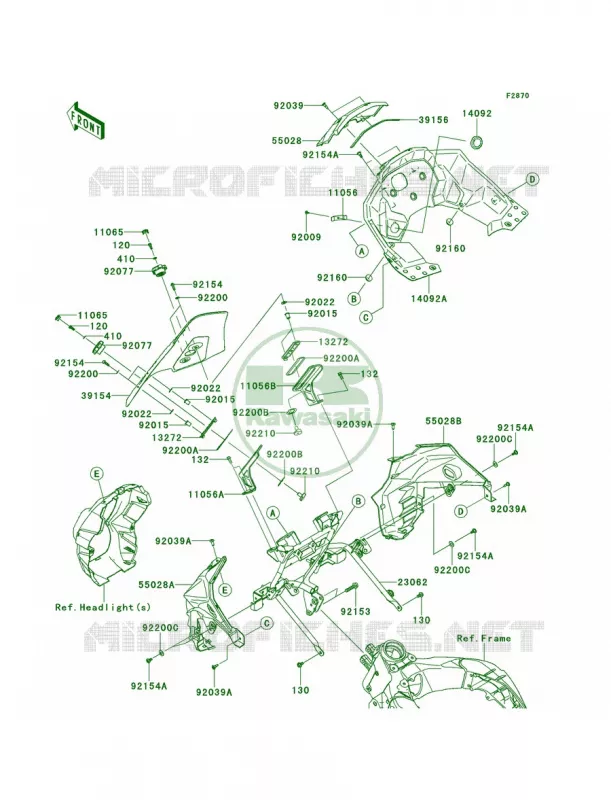 CowlingUpper Kawasaki MOTOS 100 2013 Versys 1000   KLZ1000ADF