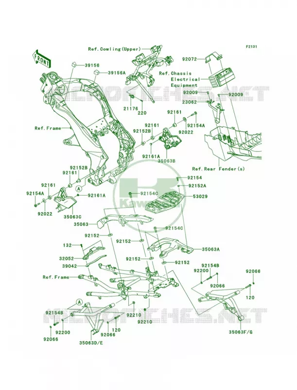 Frame Fittings Kawasaki MOTOS 100 2013 Versys 1000   KLZ1000ADF