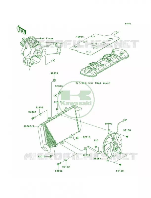 Radiator Kawasaki MOTOS 100 2013 Versys 1000   KLZ1000ADF