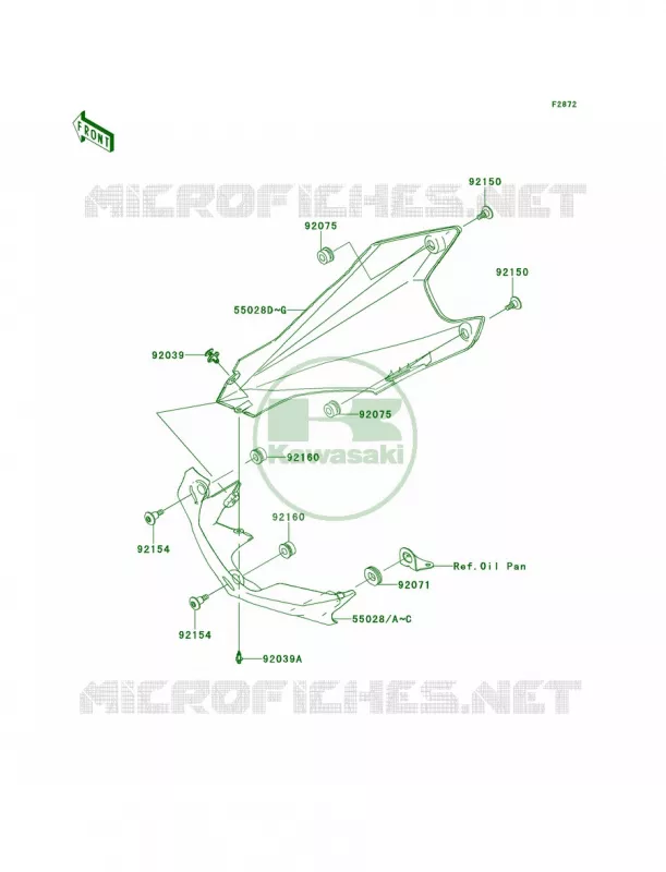 Cowling Lowers Kawasaki MOTOS 1000 2013 Z1000   ZR1000DDF