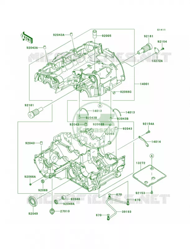 Crankcase Kawasaki MOTOS 1000 2013 Z1000   ZR1000DDF