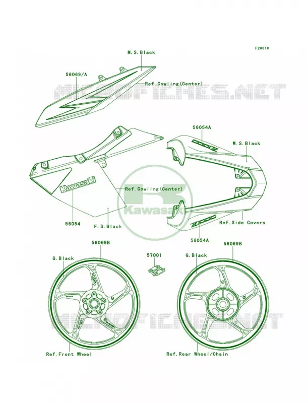 DecalsOrangeDCF Kawasaki MOTOS 1000 2013 Z1000   ZR1000DDF