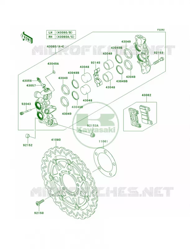 Front Brake Kawasaki MOTOS 1000 2013 Z1000   ZR1000DDF