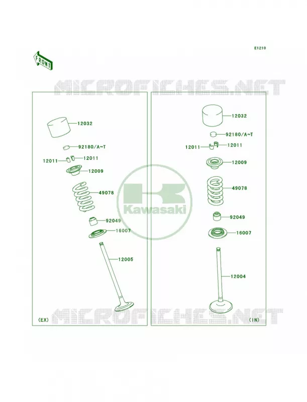Valves Kawasaki MOTOS 1000 2013 Z1000   ZR1000DDF