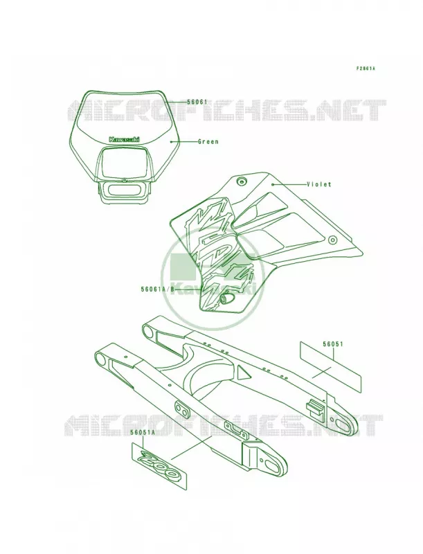 DecalsKDX200-H2 Kawasaki MOTOS 200 1999 KDX200  KDX200-H5