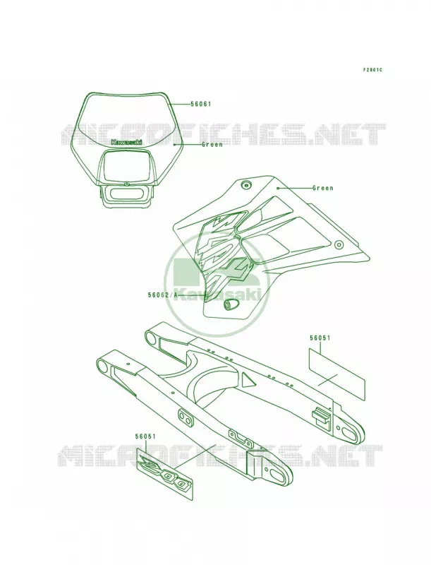 DecalsKDX200-H4 Kawasaki MOTOS 200 1999 KDX200  KDX200-H5