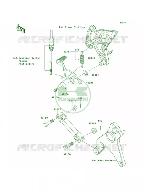 Brake PedalTorque Link Kawasaki MOTOS 1000 2013 Z1000   ZR1000DDFA