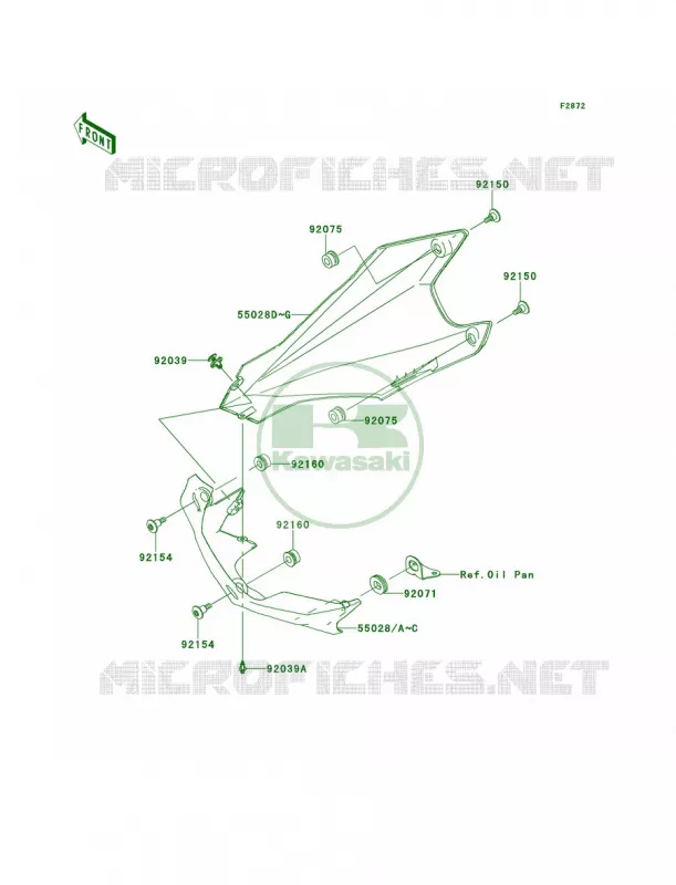 Cowling Lowers Kawasaki MOTOS 1000 2013 Z1000   ZR1000DDFA