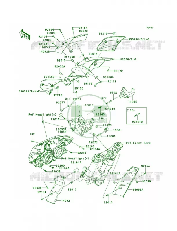 CowlingUpper Kawasaki MOTOS 1000 2013 Z1000   ZR1000DDFA