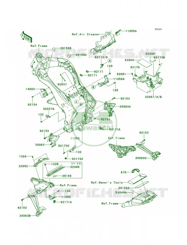 Frame Fittings Kawasaki MOTOS 1000 2013 Z1000   ZR1000DDFA