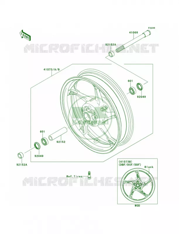 Front Wheel Kawasaki MOTOS 1000 2013 Z1000   ZR1000DDFA