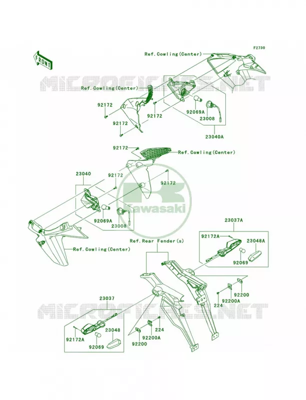 Turn Signals Kawasaki MOTOS 1000 2013 Z1000   ZR1000DDFA