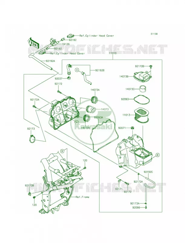 Air Cleaner Kawasaki MOTOS 800 2013 ZR800   ZR800ADS