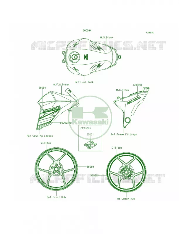 DecalsBlackAEF Kawasaki MOTOS 800 2013 ZR800   ZR800ADS