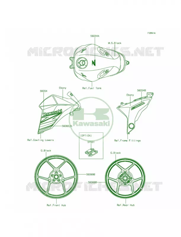 DecalsEbonyADS Kawasaki MOTOS 800 2013 ZR800   ZR800ADS