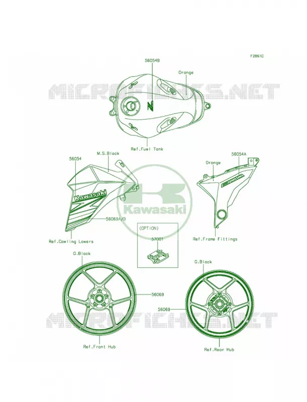 DecalsOrangeAEF Kawasaki MOTOS 800 2013 ZR800   ZR800ADS