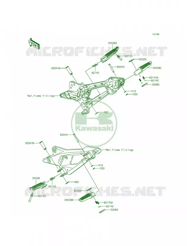 Footrests Kawasaki MOTOS 800 2013 ZR800   ZR800ADS