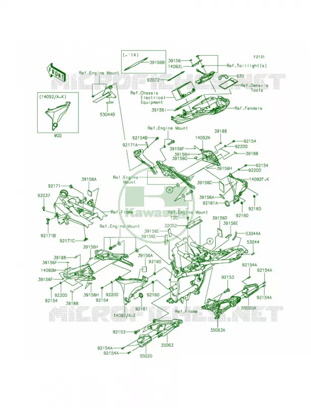 Frame Fittings Kawasaki MOTOS 800 2013 ZR800   ZR800ADS