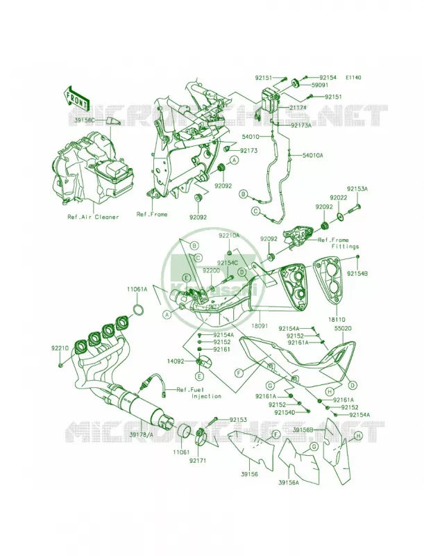 Mufflers Kawasaki MOTOS 800 2013 ZR800   ZR800ADS