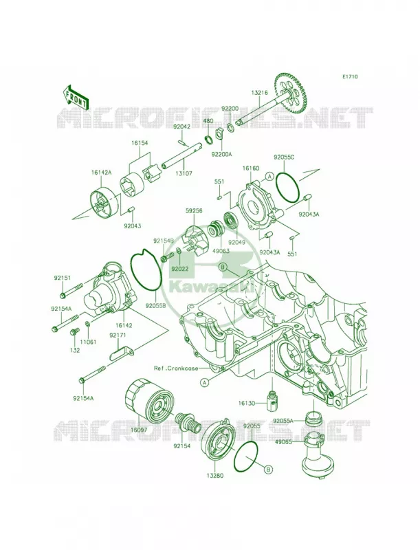 Oil Pump Kawasaki MOTOS 800 2013 ZR800   ZR800ADS