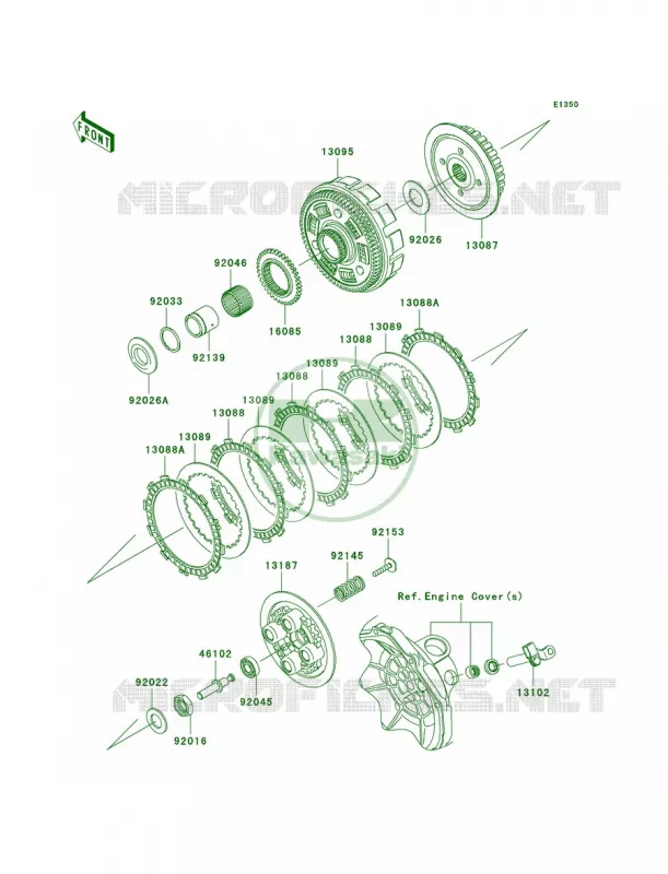 Clutch Kawasaki MOTOS 250 2012 Ninja 250R  EX250JCF