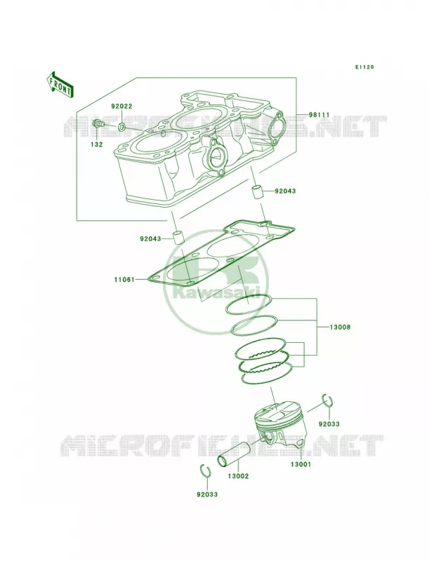CylinderPistons Kawasaki MOTOS 250 2012 Ninja 250R  EX250JCF
